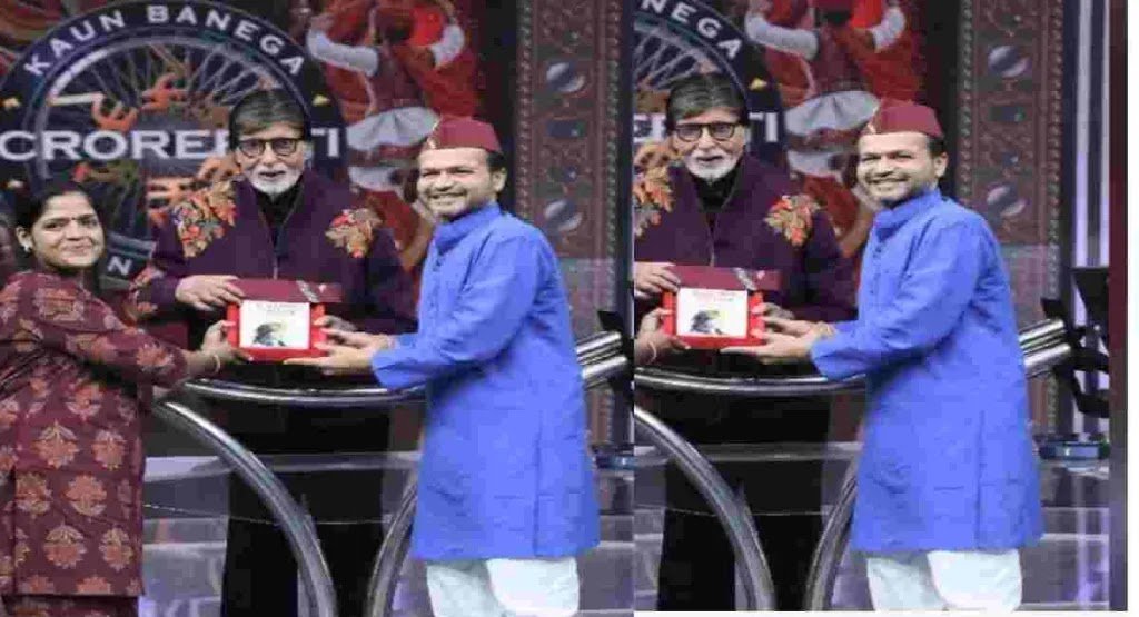 ​KBC के मंच पर उत्तराखण्ड के लोकेंद्र ने अमिताभ बच्चन को पहनाई पहाड़ी टोपी